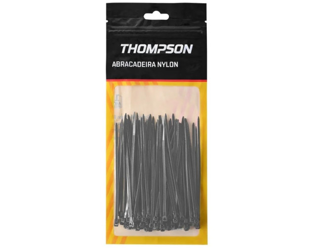 Abraçadeira Preta de Nylon 2,5mmx100 com 100pçs Abraçadeira Preta de Nylon 2,5mmx100 com 100pçs