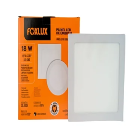 Painel Luminária Foxlux Led 22,5cm Quadrado Embutir 18W 6,5K