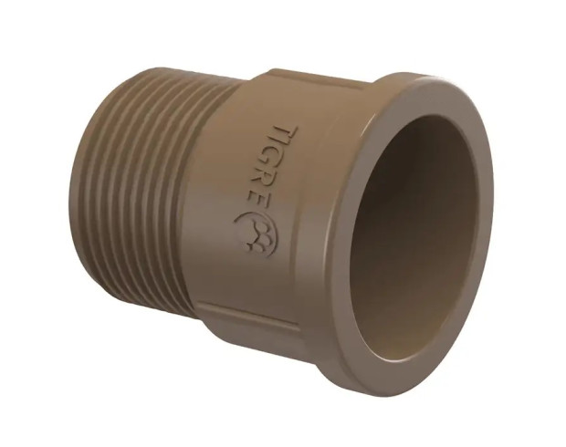 Adaptador Curto PVC Soldável 50mm x 1 1/4" Marrom - Tigre Adaptador Curto PVC Soldável 50mm x 1 1/4" Marrom - Tigre