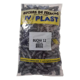 Bucha Nylon 12mm - Pacote 250 Unidades IVPLAST 