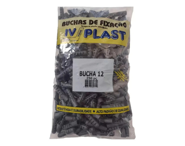 Bucha Nylon 12mm - Pacote 250 Unidades IVPLAST 