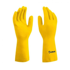 Luva Latex Imbat Forrada Amarela 8G